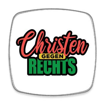 Christen Gegen Rechts - Nie wieder ist jetzt - Viereckiger Kühlschrankmagnet - Weiß - Vorne