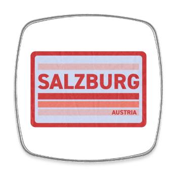 Salzburg Retro Style Print - Square fridge magnet - white - Front