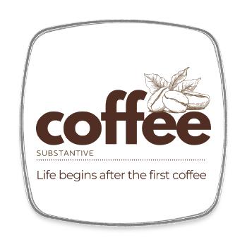 Coffee – Life Begins After the First Cup - Viereckiger Kühlschrankmagnet - Weiß - Vorne