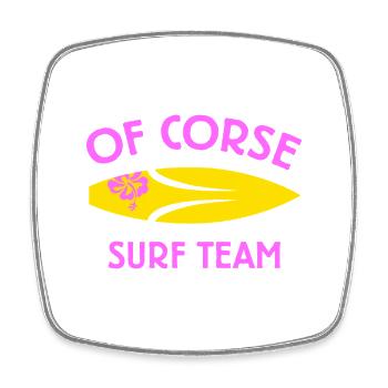 OF CORSE SURF TEAM yellow - Square fridge magnet - white - Front