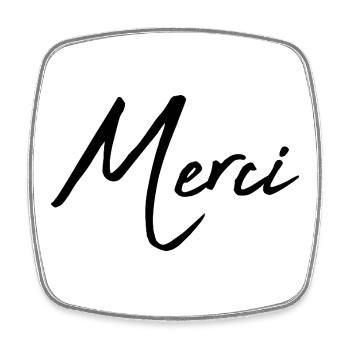 MERCI. MAÎTRESSE. COEUR. MAÎTRE. MERCI MAÎTRESSE. - Magnet carré - blanc - Devant