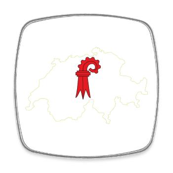 Basel-Landschaft, Schweiz - Viereckiger Kühlschrankmagnet - Weiß - Vorne