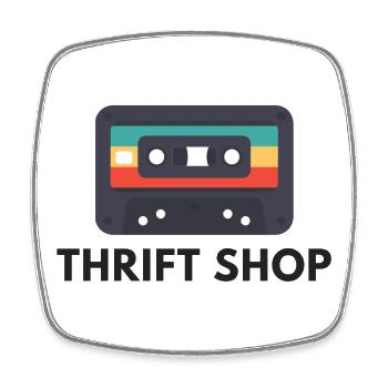 Old School Floppy Disk – Thrift Shop Vibes - Square fridge magnet - white - Front