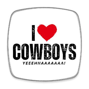 I LOVE COWBOYS! - Square fridge magnet - white - Front