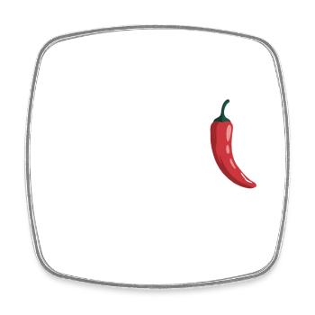 mit dir chilli am liebsten chili chillen - Viereckiger Kühlschrankmagnet - Weiß - Vorne