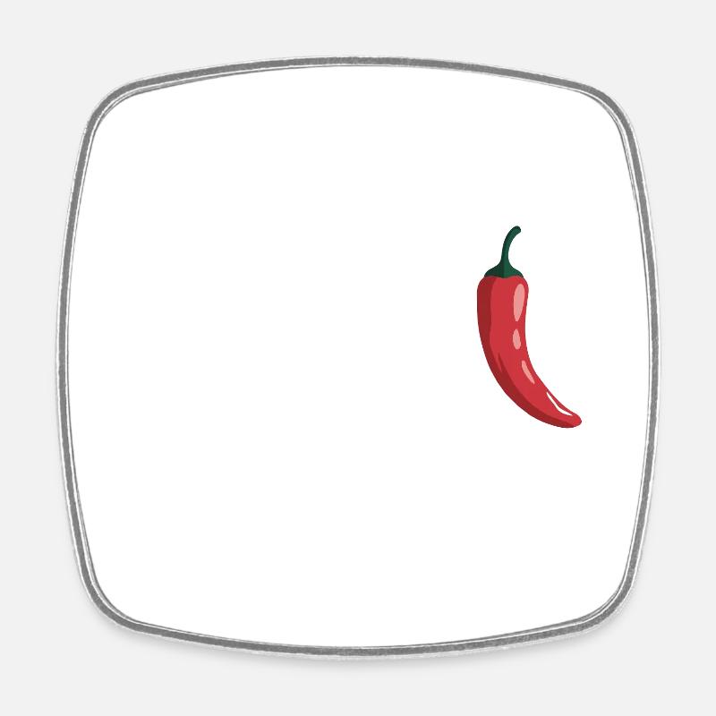 mit dir chilli am liebsten chili chillen - Viereckiger Kühlschrankmagnet - Weiß