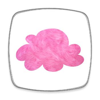 rose nuage velcro fourrure ciel câlin rose - Magnet carré - blanc - Devant