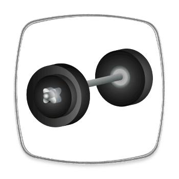 Simple dumbbell – fitness symbol for strength athletes - Square fridge magnet - white - Front