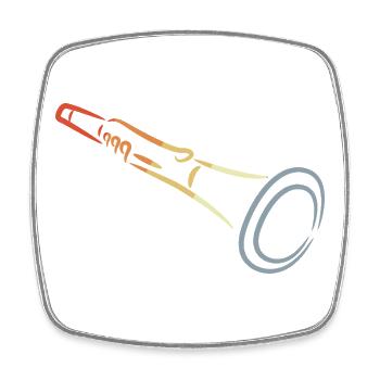 Dessin à la clarinette - Magnet carré - blanc - Devant