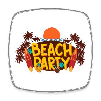 Beach Party – Summer, Sun & Surf Vibes - Square fridge magnet - white - Front