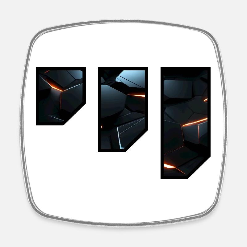 Futuristic Geometric Light Pattern - Square fridge magnet - white