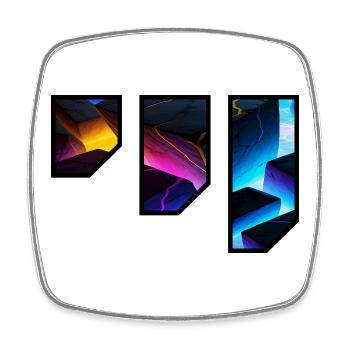 Vibrant Geometric Canyon Art - Square fridge magnet - white - Front