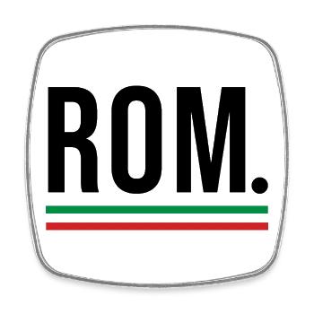 🇮🇹 ROM – Chemise de ville minimaliste en Italie- - Magnet carré - blanc - Devant