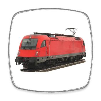 Locomotive OEBB 1216 - Square fridge magnet - white - Front
