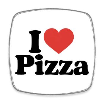 I love pizza food lover spruch - Viereckiger Kühlschrankmagnet - Weiß - Vorne