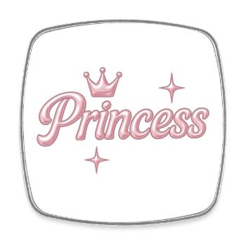 Prinzessin / Princess / Chrome Y2K Design - Viereckiger Kühlschrankmagnet - Weiß - Vorne