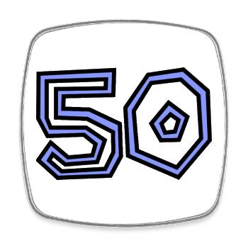50. 50 YEARS. 50th ANNIVERSARY. 50 YEARS ANNIVERSARY. - Square fridge magnet - white - Front