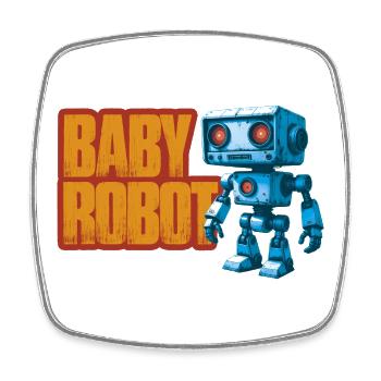 Robot Vintage - Square fridge magnet - white - Front