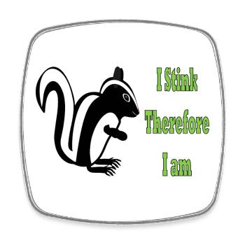 Humorvolle Skunk-Philosophie Zitat-Design - Viereckiger Kühlschrankmagnet - Weiß - Vorne