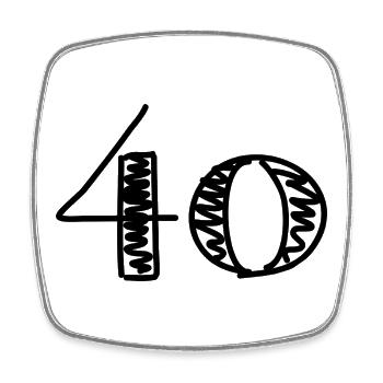 40. 40 YEARS. 40th ANNIVERSARY. 40 YEARS ANNIVERSARY. - Square fridge magnet - white - Front