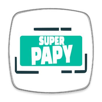 Super Grandpa Colorful Illustration - Square fridge magnet - white - Front
