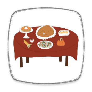 Thanksgiving-Fest Illustration - Viereckiger Kühlschrankmagnet - Weiß - Vorne
