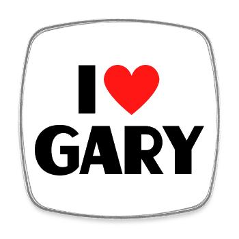 J'aime Gary Red Heart Love Fan Gift - Magnet carré - blanc - Devant