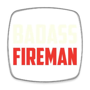 Combatant firefighter badass - Square fridge magnet - white - Front