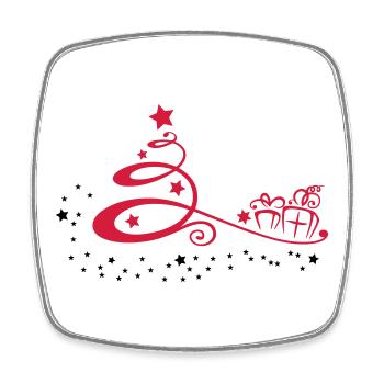 Christmas tree with stars and presents - Square fridge magnet - white - Front