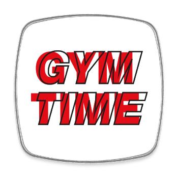 Temps de gym - Magnet carré - blanc - Devant