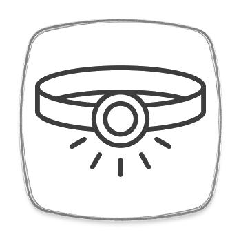 Headlamp Line Icon - Square fridge magnet - white - Front