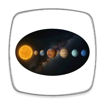 Sun - Solar System - Planets - Square fridge magnet - white - Front