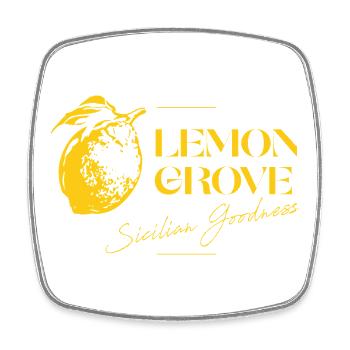 Sicilian Lemon Grove Illustration - Square fridge magnet - white - Front