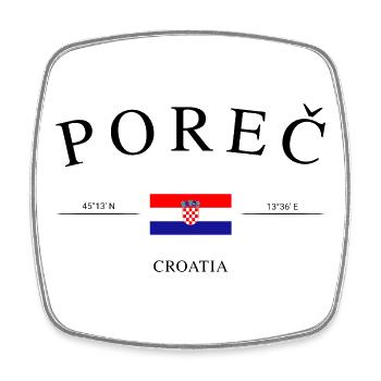 Poreč Kroatien – Urlaub Souvenir & Geschenk - Viereckiger Kühlschrankmagnet - Weiß - Vorne