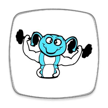 Caterpillar Bodybuilder Musculation Strong Fitness Gym - Magnet carré - blanc - Devant