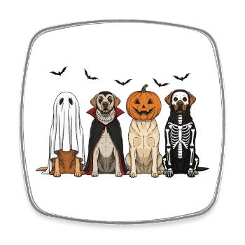 Halloween dogs with pumpkin lantern, Labrador - Square fridge magnet - white - Front