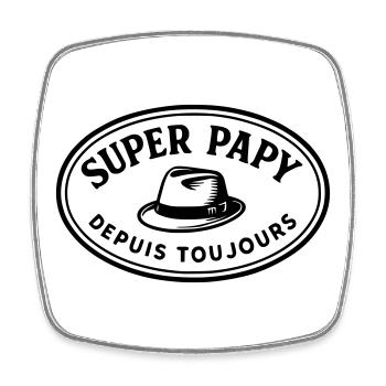 Super Papy depuis toujours - Magnet carré - blanc - Devant