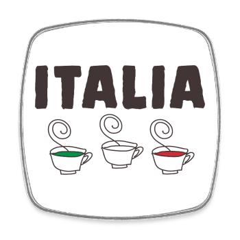 Italia italy flag funny - Square fridge magnet - white - Front