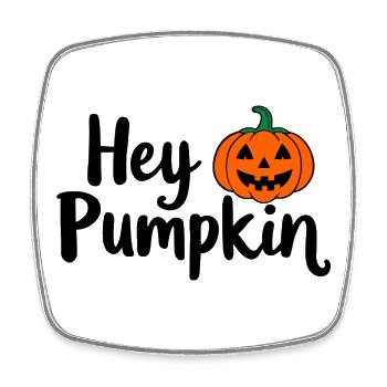 Hey Pumpkin Halloween-Spruch - Viereckiger Kühlschrankmagnet - Weiß - Vorne