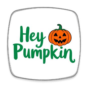 Hey Pumpkin Halloween-Spruch - Viereckiger Kühlschrankmagnet - Weiß - Vorne
