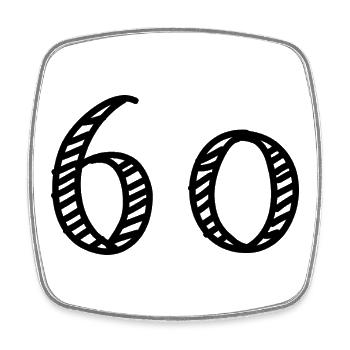 60. 60 JAHRE. 60-JÄHRIGES JUBILÄUM. 60. GEBURTSTAG. - Viereckiger Kühlschrankmagnet - Weiß - Vorne