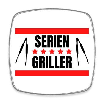 Griller - Magnet carré - blanc - Devant