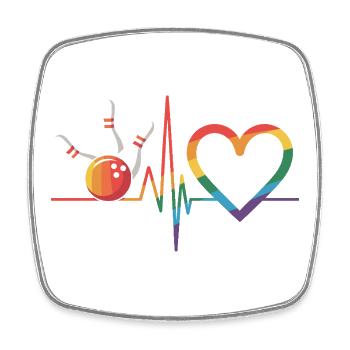 Bowling - Square fridge magnet - white - Front