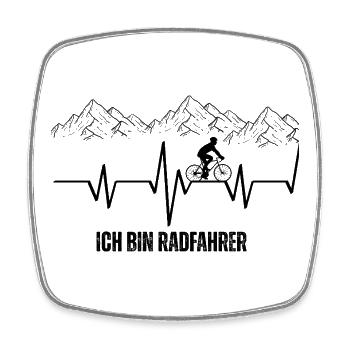 Abstrakte Bergsilhouette in Nachtfarben - Viereckiger Kühlschrankmagnet - Weiß - Vorne