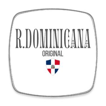 Dominican pride, sleek minimalist design - Square fridge magnet - white - Front