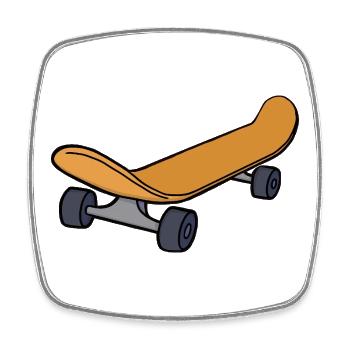 Vintage Skateboard Retro Illustration - Viereckiger Kühlschrankmagnet - Weiß - Vorne