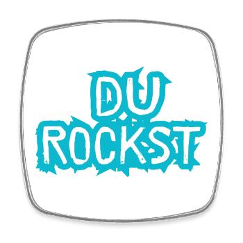 Idée cadeau Du Rockst Design - Magnet carré - blanc - Devant
