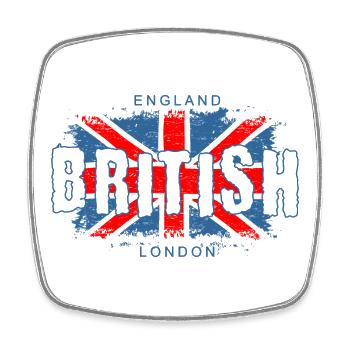 England British Flag Graphic Design - Square fridge magnet - white - Front