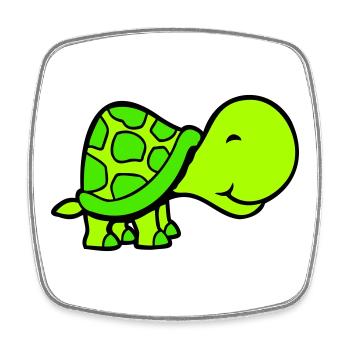 turtle cute smiling happy funny - Square fridge magnet - white - Front