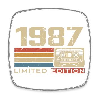 Legenden 1987 Jahrgang 1987 Jubiläum Jahrgang 1987 - Viereckiger Kühlschrankmagnet - Weiß - Vorne